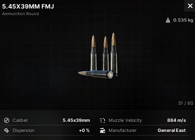 5.45x39MM FMJ