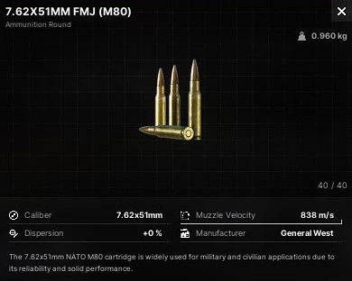 7.62x51MM FMJ (M80)