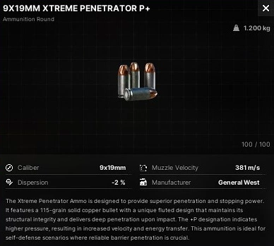9x19MM XTREME Penetrator P+